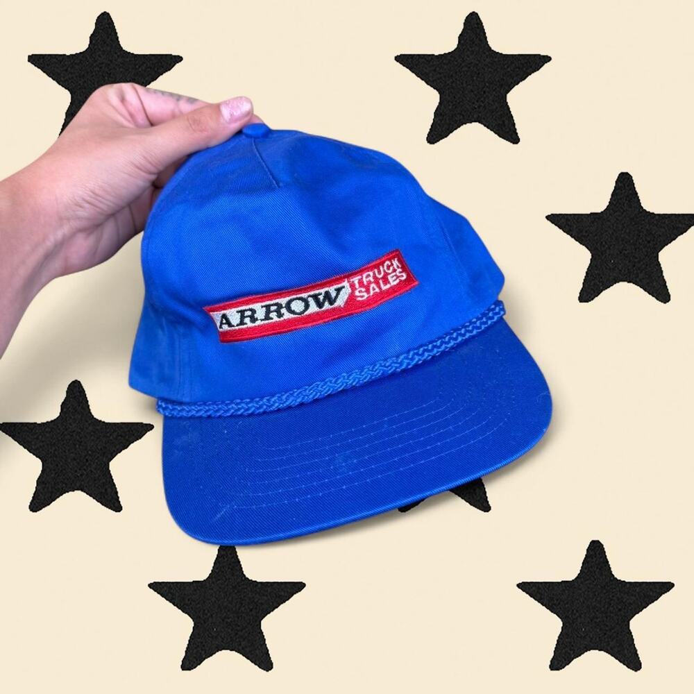 ★ Blue Vintage Truck Sales Flat Brim Hat ★